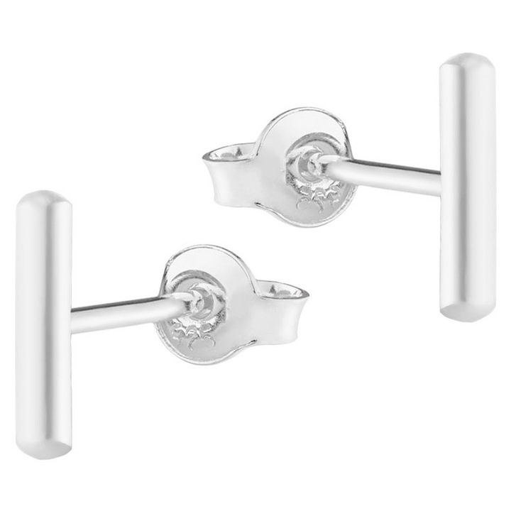 Cercei din argint 925, bete drepte, sarma 6mm, suruburi