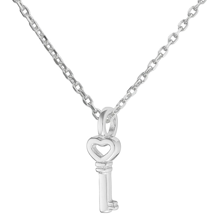 Colier dama Siju, argint, argintiu, 38 cm, model cheie