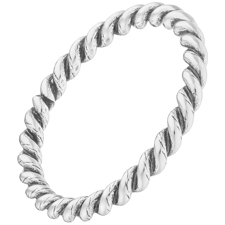 Inel impletit din argint, Siju, minimalist, 2 mm, Marimea 10