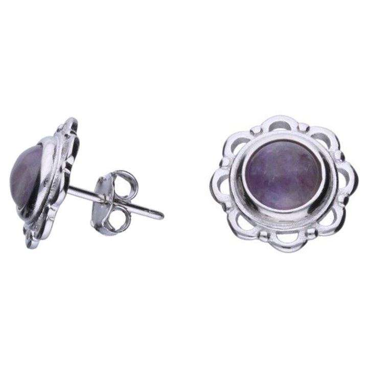 Cercei eleganti din argint, Siju, ametist violet