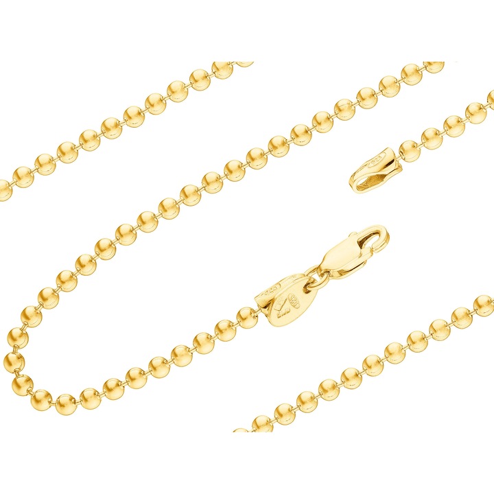 Colier din argint placat cu aur, Siju, 2.2 mm, 38 cm