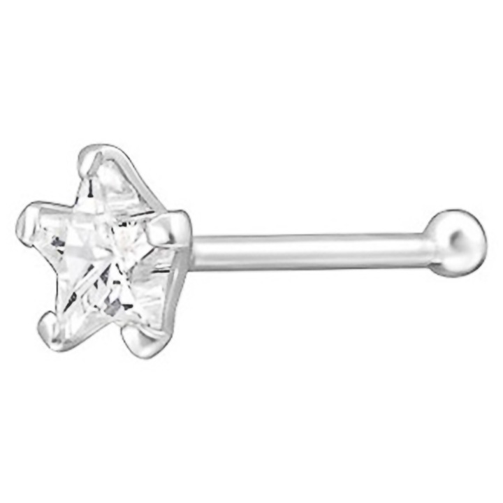 Inel de nas din argint, Siju, forma de stea, 3.5 mm