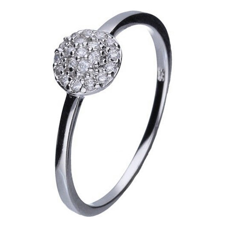 Inel din argint, Siju, Zirconiu, Rotund, Marimea 17