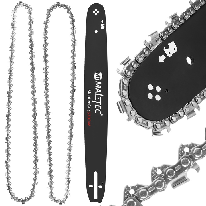 Set ghidaj/2 lanturi fierastraie MalTec, MasterCut, 18 1, Negru/Argintiu