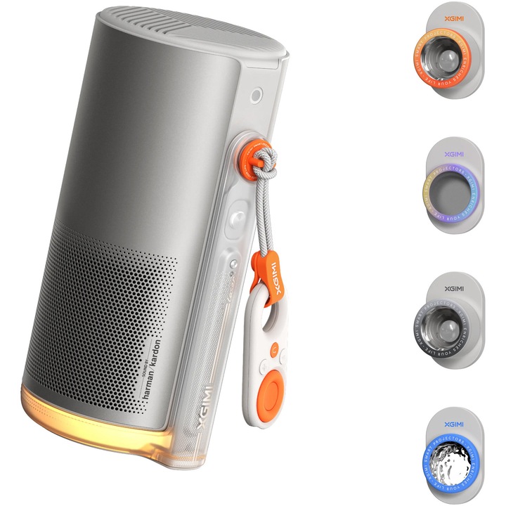 Преносим видеопроектор Xgimi MoGo 4 Laser 1080p, 550 ISO лумена, Google TV, Автофокус, WiFi, Bluetooth, 2x 6W Harman/Kardon, USB-C захранване