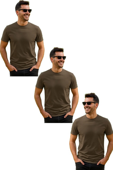 Set 3 triouri barbati bumbac de vara, Kaki inchis