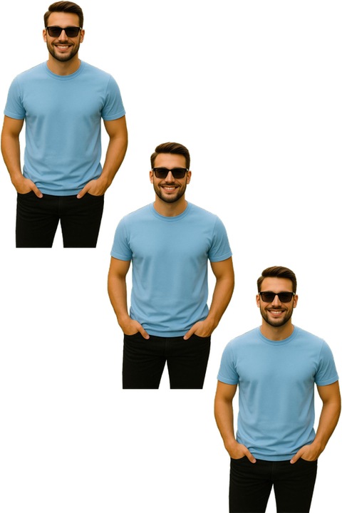 Set 3 triouri barbati bumbac de vara, Albastru deschis