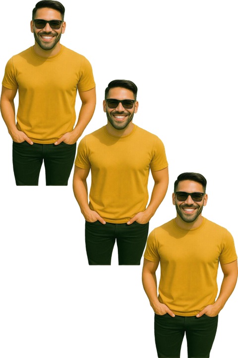 Set 3 triouri barbati bumbac clasic, Maro nisip