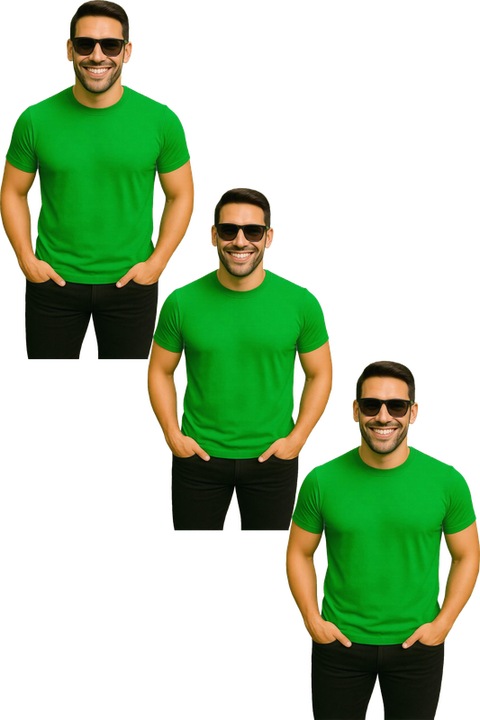 Set 3 triouri barbati bumbac clasic, Verde mar