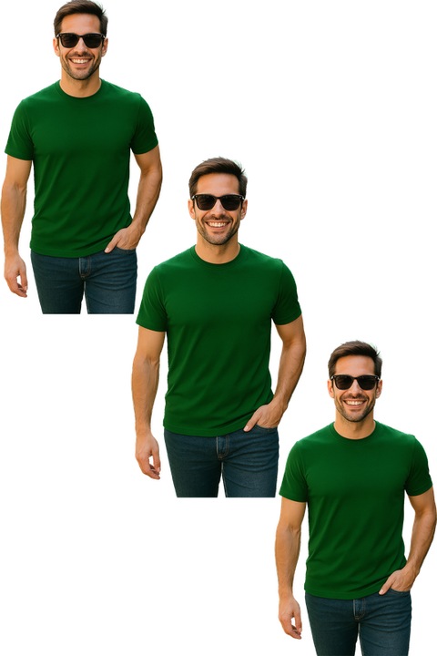 Set 3 triouri barbati bumbac clasic, Verde sticla