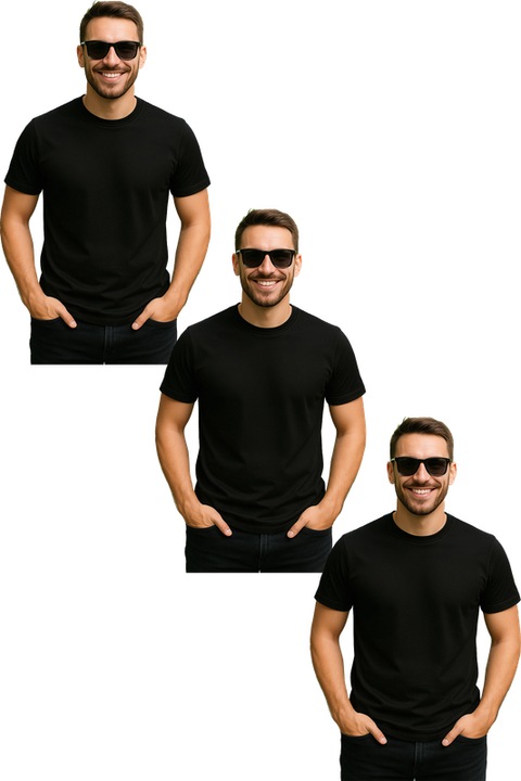 Set 3 triouri barbati bumbac clasic, Negru