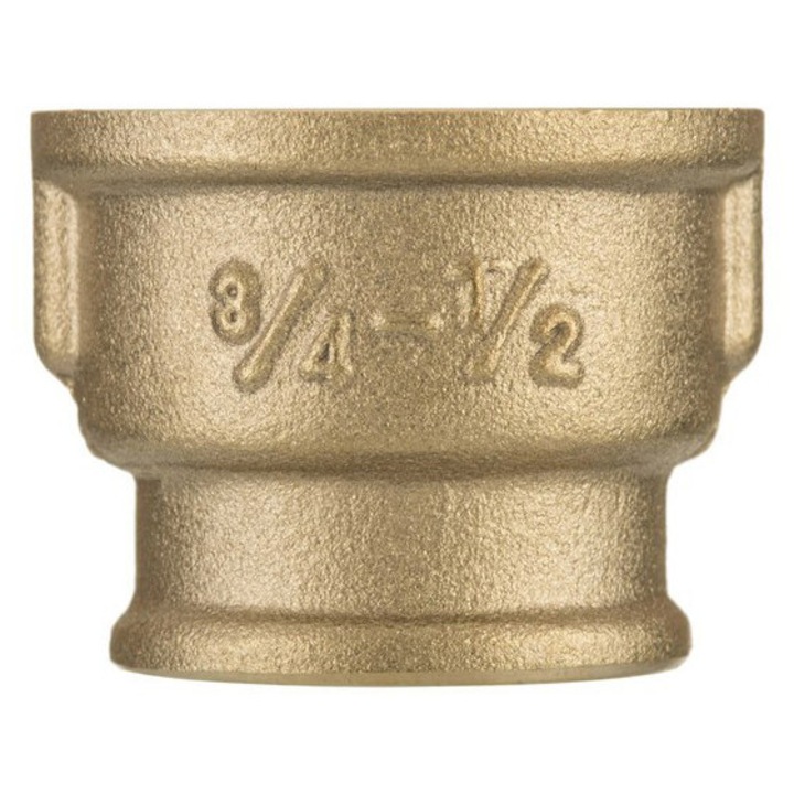 Mufa reductionare din alama 3/4"x1/2", PEPTE, temperatura maxima +100C, presiune maxima 1,0 MPa