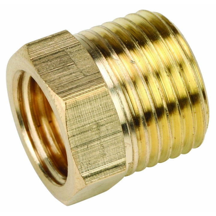 Invena sárgaréz reduktor 3/8x1/4 hüvelyk, arany, 10x25mm