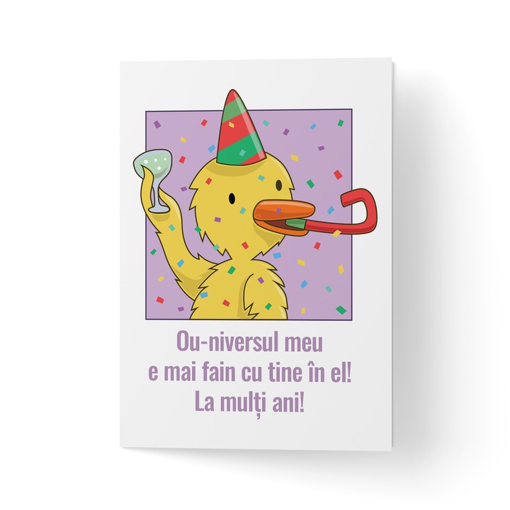 Üdvözlőlap borítékkal, prémium texturált papír - Ouniversul