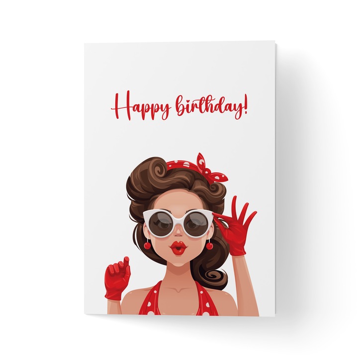 Üdvözlőlap borítékkal, prémium texturált papír - Születésnapi díva