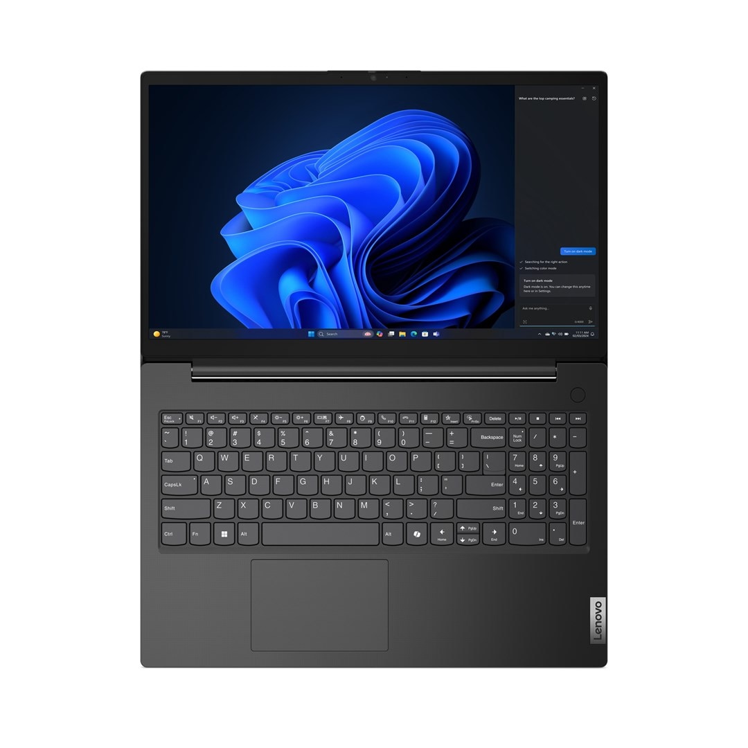 Laptop Lenovo V15 G5 IRL, 15.6" Full HD, Intel® Core™ i3 1315U pana la 4.5 GHz, 8 GB RAM DDR5 5200, 512 GB SSD, Intel® UHD Graphics, Free Dos, Business Black 512 GB