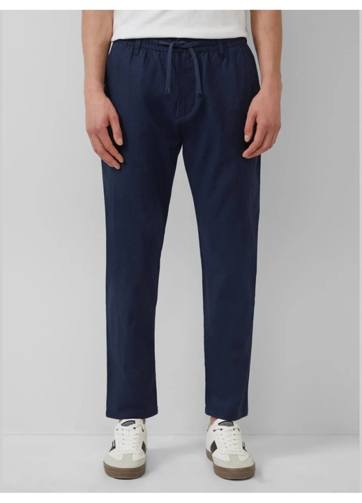 Мъжки чинос панталон S.Oliver, Детройт, изработен от смес от лен и памук, еластична талия, Тъмно морско синьо