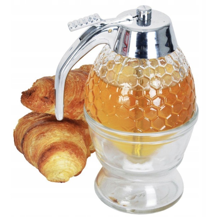 Dispenser pentru miere si sirop, Pronett, 200ml, transparent, 14x7cm