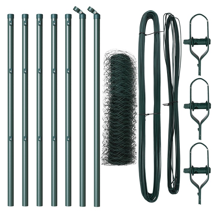 Imprejmuire Hexagonala vidaXL, Verde, 0.4x10 m, Otel, 5.83 kg