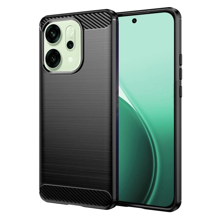 Husa pentru Oppo Reno 14 5G Carbon Liquid Silicone Negru
