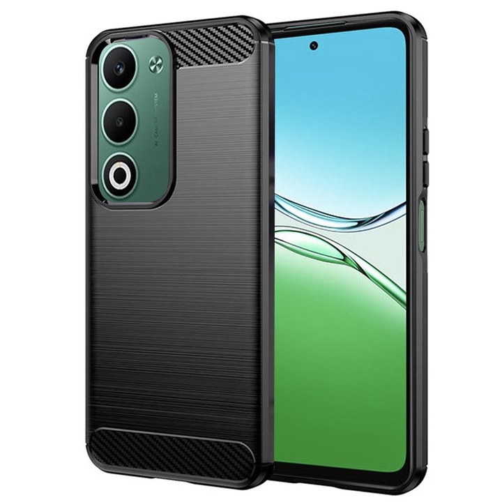 Oppo A5 4G 5G / Oppo A5m telefontok, karbon színű, folyékony szilikon, fekete