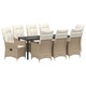 Set de 9 scaune de gradina reglabile cu perne, polirattan bej, vidaXL