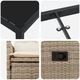 Set de 9 scaune de gradina reglabile cu perne, polirattan bej, vidaXL