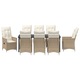 Set de 9 scaune de gradina reglabile cu perne, polirattan bej, vidaXL
