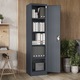 Dulap metalic pentru birou JAN NOWAK ALEX, 5 compartimente, otel, antracit, 450x1850x400mm