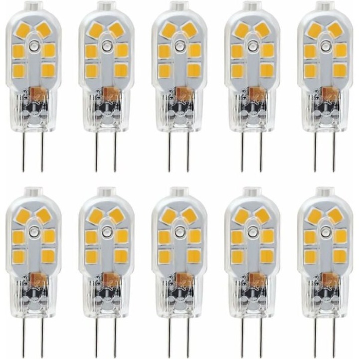 Set 10 becuri LED G4 1W, lumina calda 3000K, 200lm, baza standard