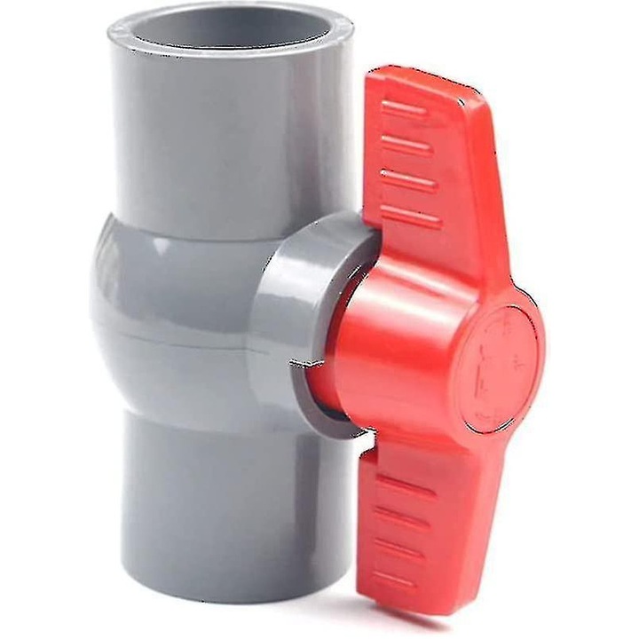 Robinet PVC, 25mm, cu maner T rosu, set 1 bucata