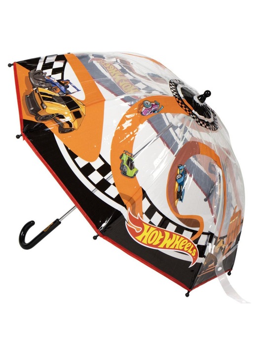 Umbrela transparenta pentru copii Hot Wheels Race Ø71 cm