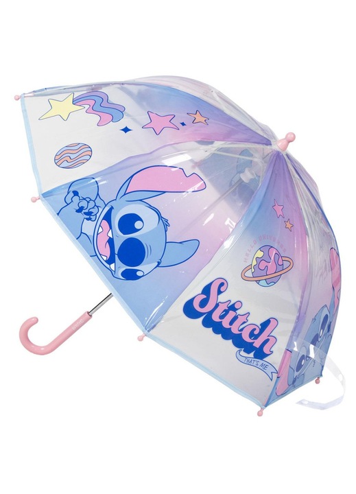 Детски чадър Disney Lilo and Stitch, The Star Dog Universe, Ø71 см, Прозрачен