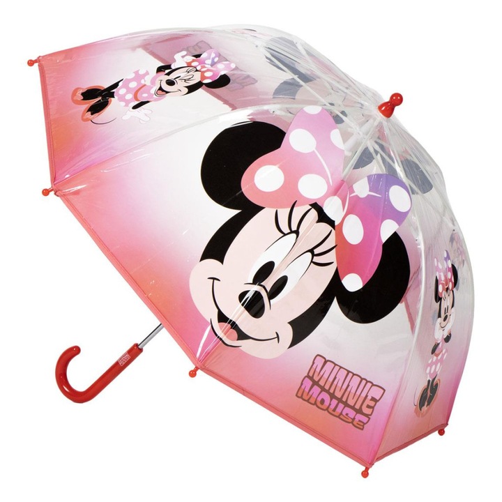 Детски прозрачен чадър Disney Minnie Cheerful Ø71 см