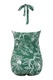 Costum de baie, o piesa, model clasic elegant, prindere dupa gat, decolteu adanc si spate gol, chilot decupaj clasic, tematica I love flowers, EFAYN, Verde