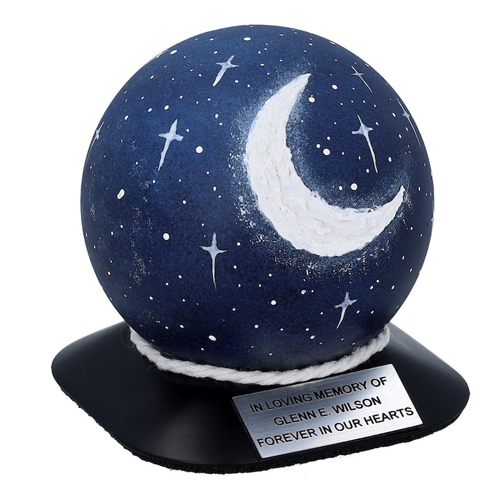 Urna mini pentru proh, Remember Forever, design cu luna si stele, multicolor, 10x10cm