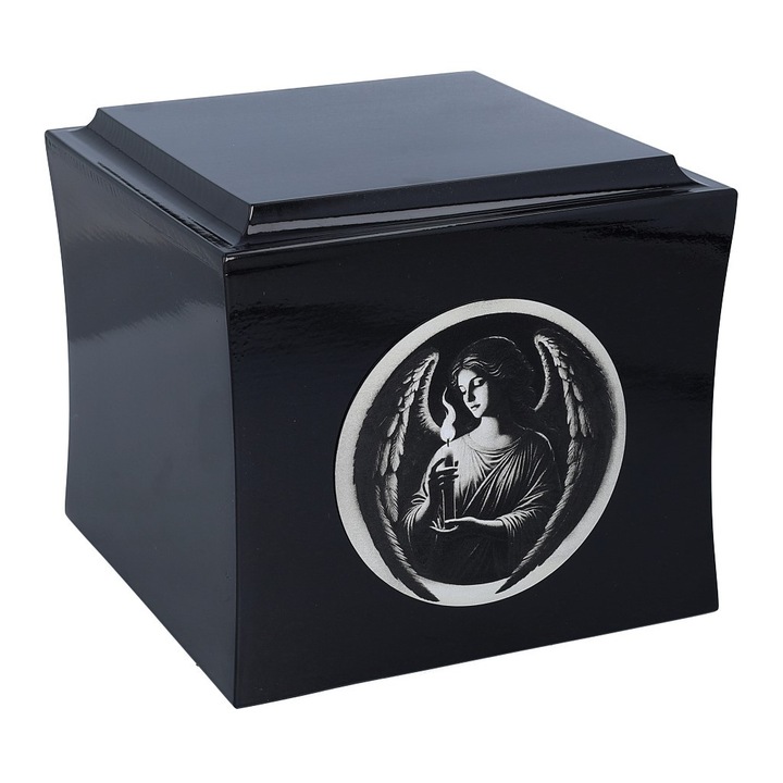 Urna incineratoare pentru cenusa cu inger Remember Forever, negru
