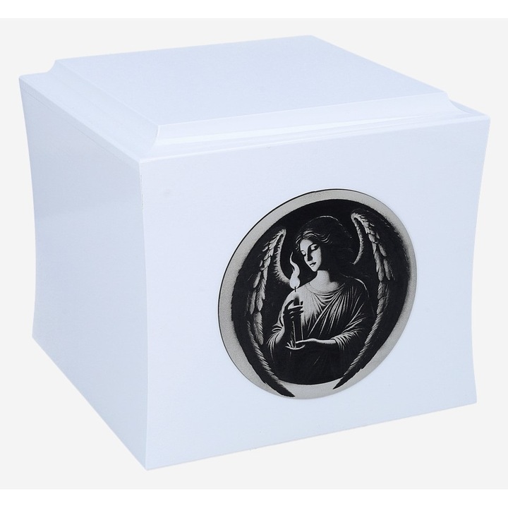 Urna incineratoare pentru cenusa cu inger, Remember Forever, alb