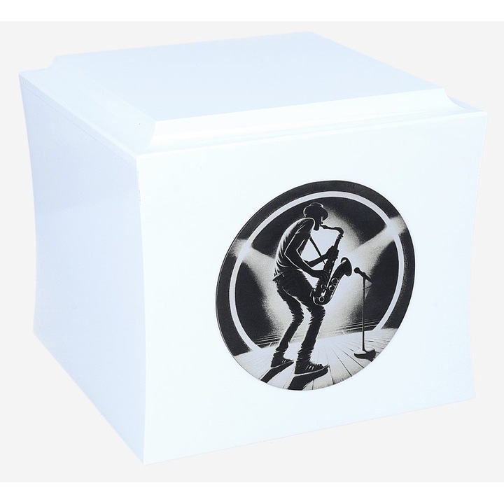 Urna pentru incinerare saxofonist Remember Forever, alb