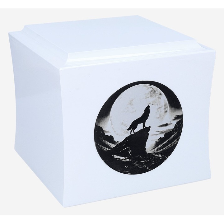 Urna de incinerare cu un lup, Remember Forever, alb