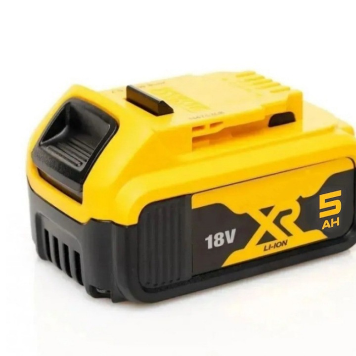 DCB184 XR 18V 5.0Ah литиево-йонна батерия, 100% съвместима с ВСИЧКИ 18V XR инструменти, LED индикация за ниво на зареждане, удължено време на работа и бързо зареждане 45 минути, устойчива на екстремни температури