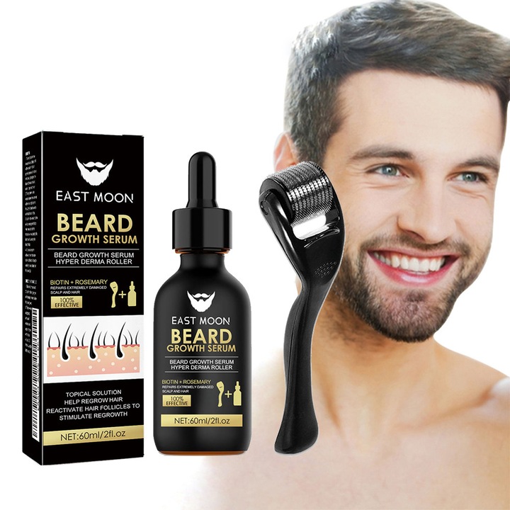 Set ingrijire barba East Moon pentru barbati - Nutritie, hidratare si imblanzire