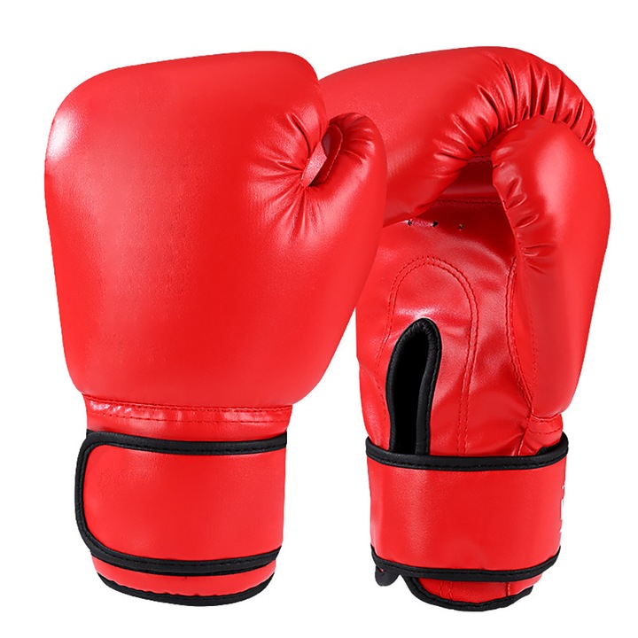 Боксови ръкавици, BOMSTOM, 280 г, подплата от изкуствена кожа/латекс, устойчиви на износване, абсорбиращи потта и дишащи, велкро дизайн и ергономичен дизайн, лесни за поставяне и почистване, за бокс, тренировки с чувал с пясък, таекуондо и санда, червени