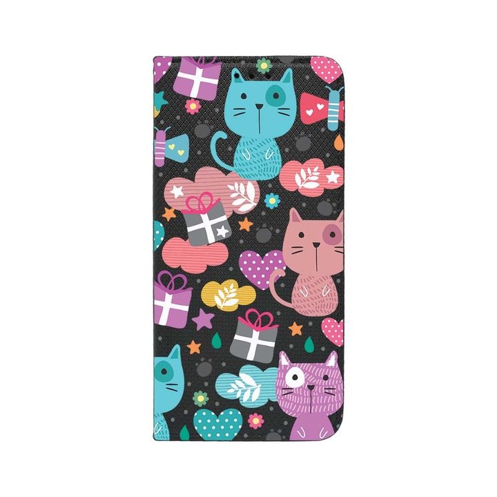 BestCase® Калъф тип книга, съвместим с Xiaomi Redmi Note 14 Pro 4G, Lovely Cat, функция стойка, джоб за карти, 1997783 FLB 41