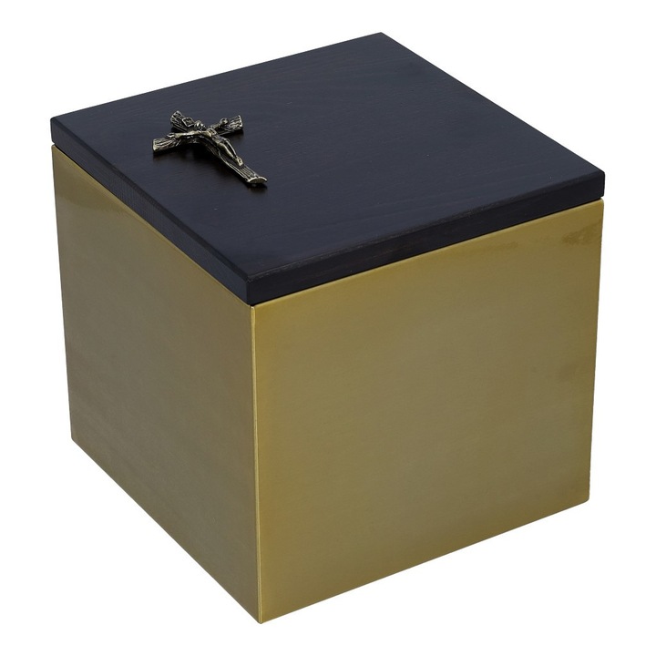 Urna Remember Forever, auriu, motiv cruce