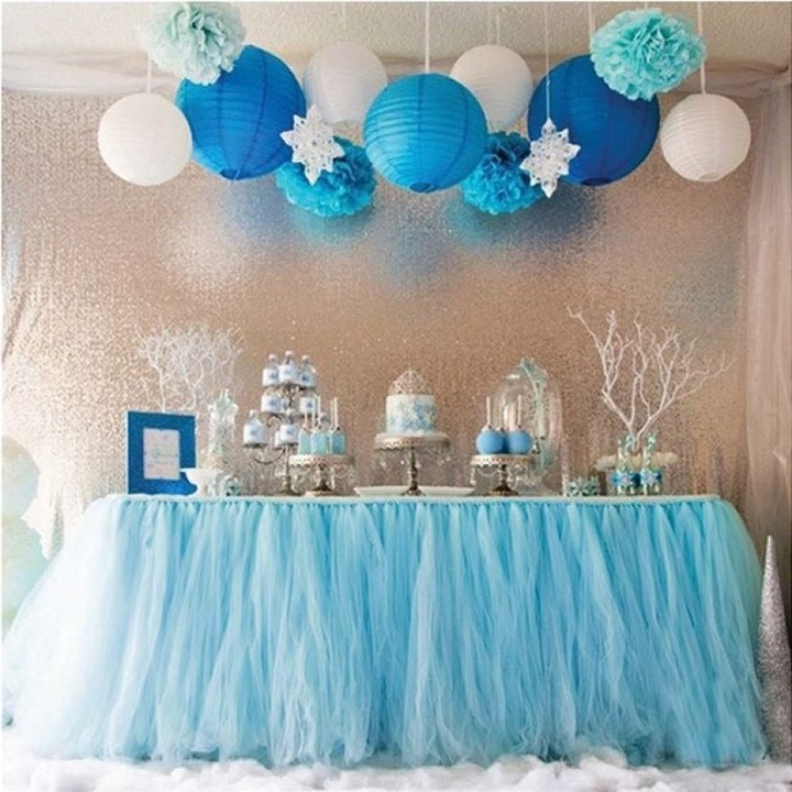 Material Decorativ Tul in Rola de Culoare Bleu 15mx10cm, DAsiNU