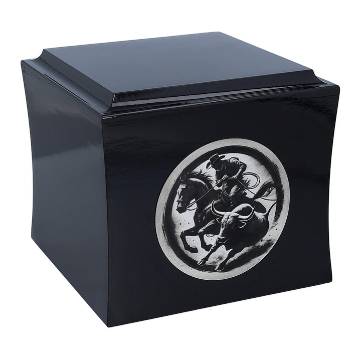 Urna din lemn cu motiv Rodeo Remember Forever, negru