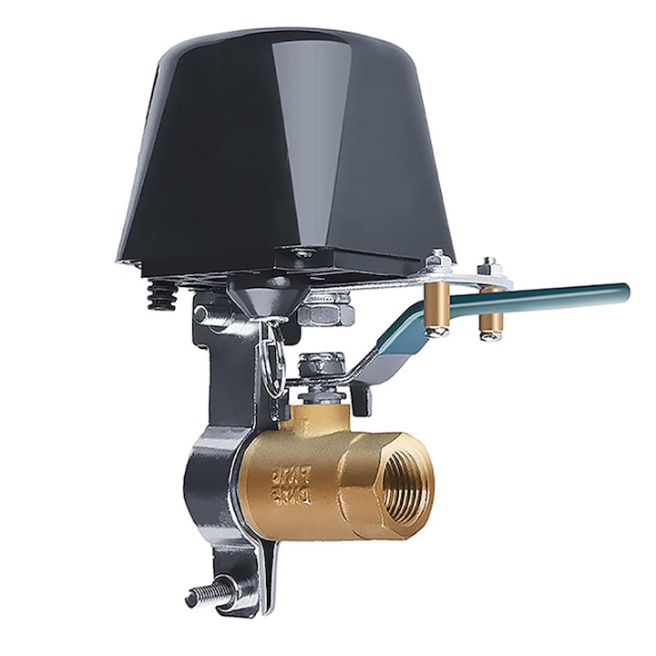 Интелигентен електромагнитен вентил за вода или газ, Rqiurpn, приложение за телефон с push известия, съвместим с tuya, лесен монтаж, черен