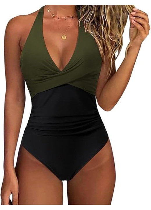 Бански костюм от една част, Тъмнозелен