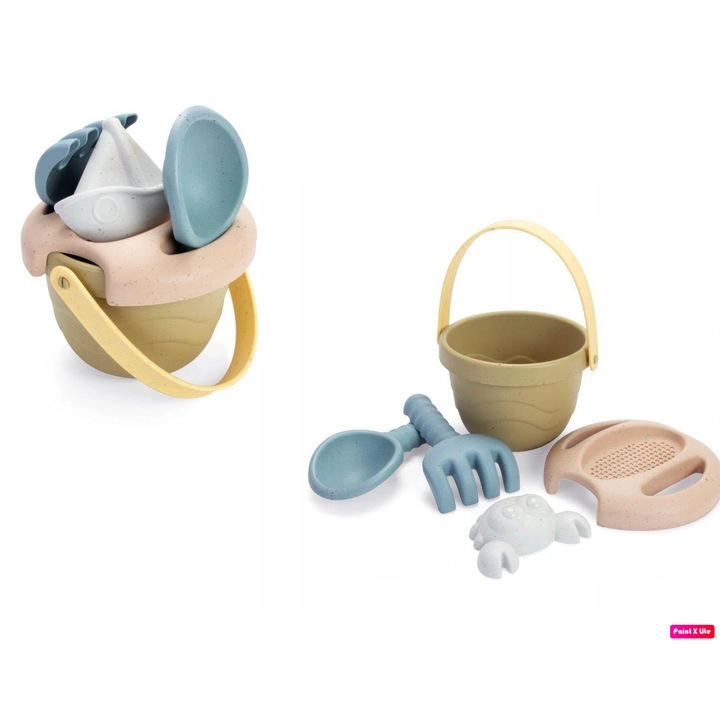 Set de joaca pentru nisip Dantoy BIO TINY, 5 piese, culori naturale, 19x17,5x17cm